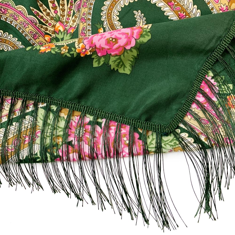 135*135cm Luxury Floral Print Ukrainian Square Scarf