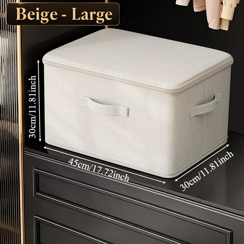 Extra Large Stackable Oxford Fabric Storage Bins with Lids, Foldable Closet Organizer Boxes for Clothes and Blankets, Space-Saving Heavy Duty Wardrobe