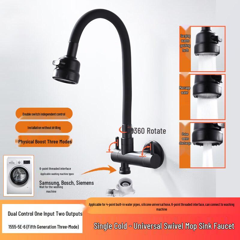TLXT Wall-Mounted Mop Sink Faucet