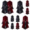 Women's Victorian Style Long Sleeve Coat Dress With Turn-down Collar And Button Opening Front