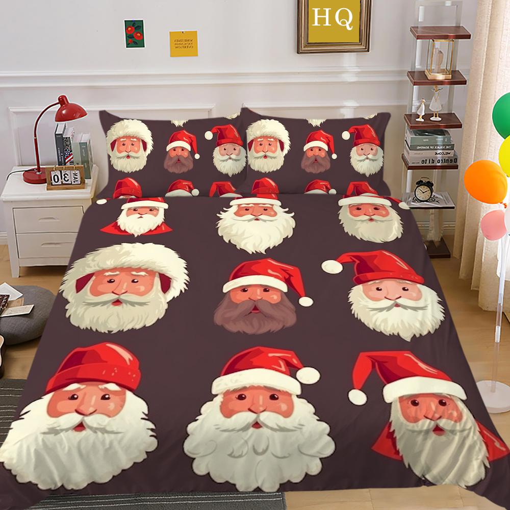 Christmas Printed Bed Cover King Size Polyester Home Textiles Teens Girl Cartoon Superior Bedroom Decor