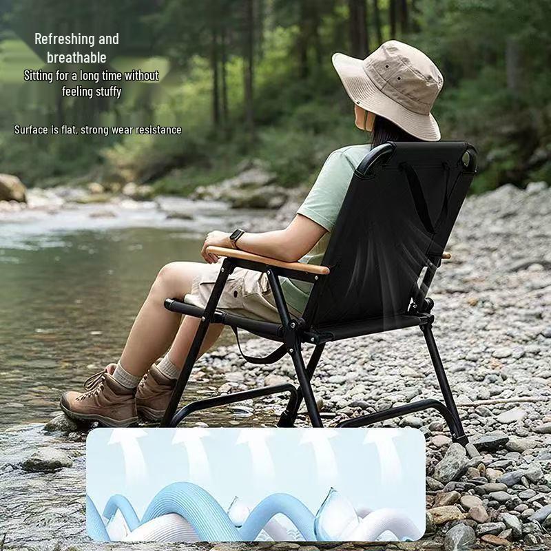 Portable Outdoor Carbon Steel Folding Chair for Picnic, Beach, Fishing, and Leisure
