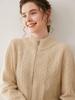 Women's Cashmere Zipper Stand Collar Cardigan - Thick, Loose, Slimming Knit Sweater Coat for Autumn & Winter