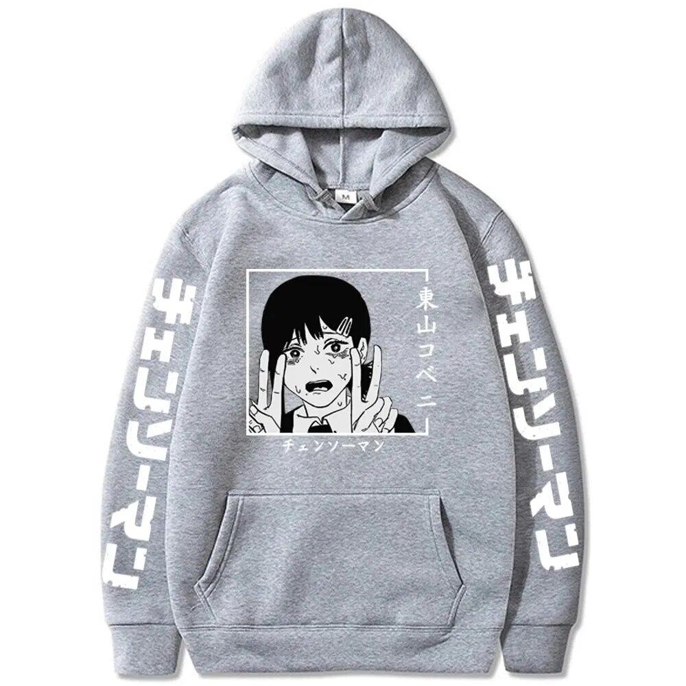 Harajuku Anime Chainsaw Man Hooded Higashiyama Kobeni Printed Men Women Hoodies Aesthetic Trendy Streetwear Classic Pullover Unisex Sweatshirt