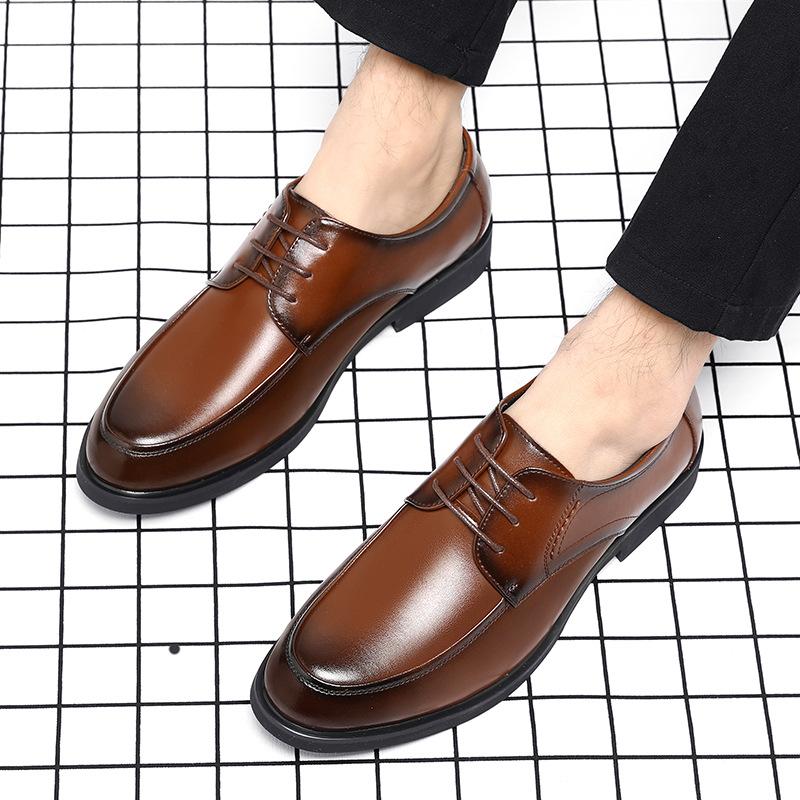 Men's Shoes Spring Dress Leather Shoes Men's Casual Men's British Youth Shoes 2025 Large Size Shoes