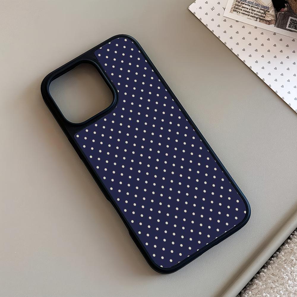 Fashionable Polka Dot Design Glass Phone Case Suitable for iPhone 17 16 15 14 13 12 11 Pro/Max/Plus Anti Drop and Shockproof