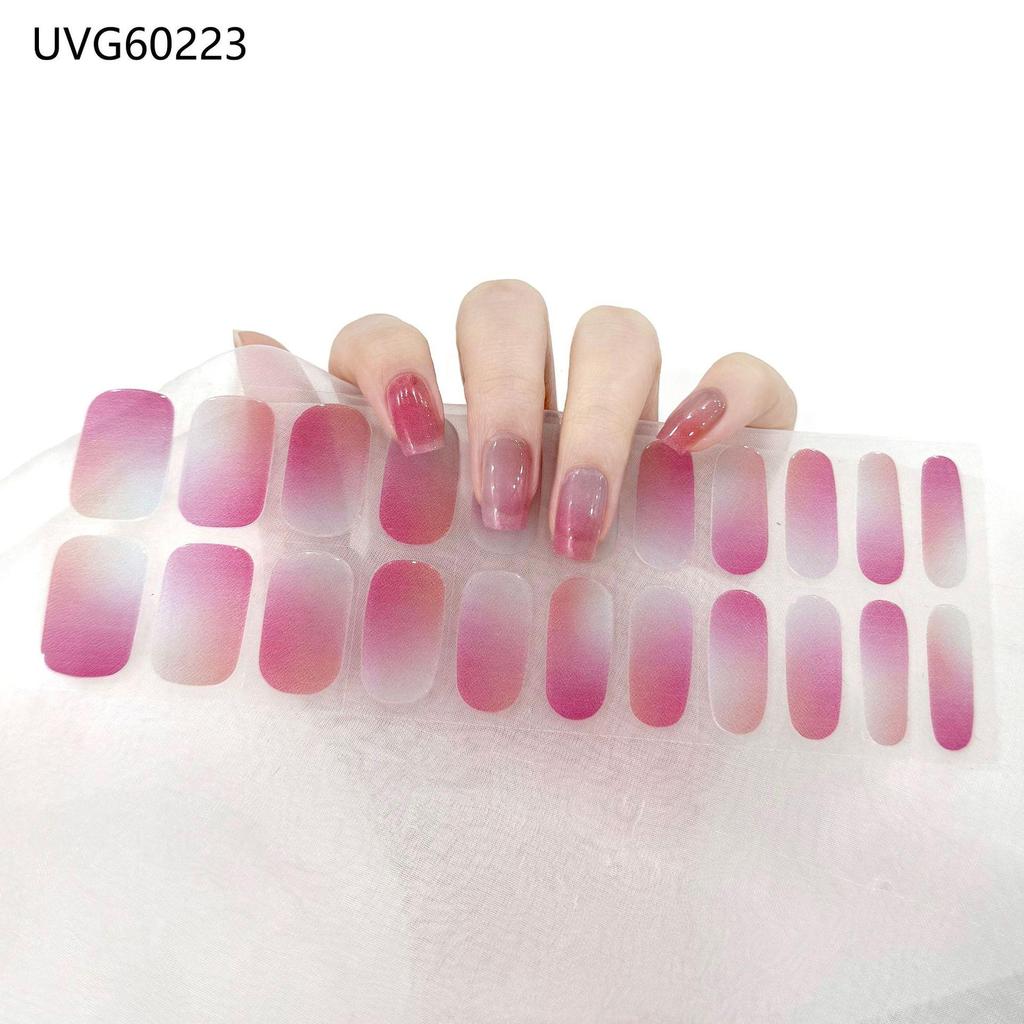 Transparent Nude UV Gel Nail Art Stickers: Semi-Cured, Semi-Baked Manicure Sheets