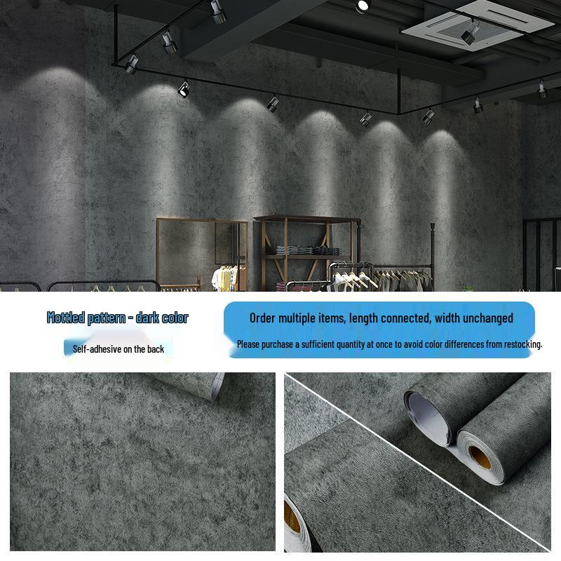 Industrial Style Dark Gray Mottled Texture Self-Adhesive Waterproof Wallpaper