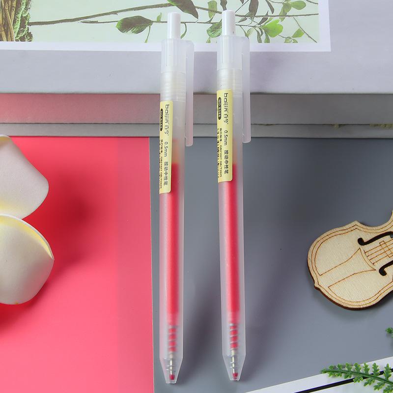 

Матовая прозрачная ручка Press Neutral Pen для экзамена студента ручка для офиса ручка для подписи 5 PCS красный