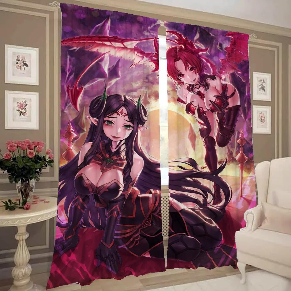 Home Interior Kitchen Curtains for Living Room 2 Pieces Blackout Curtains Door Curtain Kings Raid Partition Bedroom Decoration