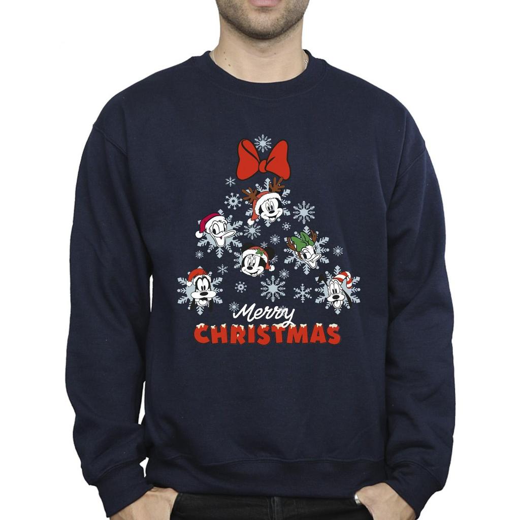 Disney Mens Mickey Mouse And Friends Christmas Tree Sweatshirt