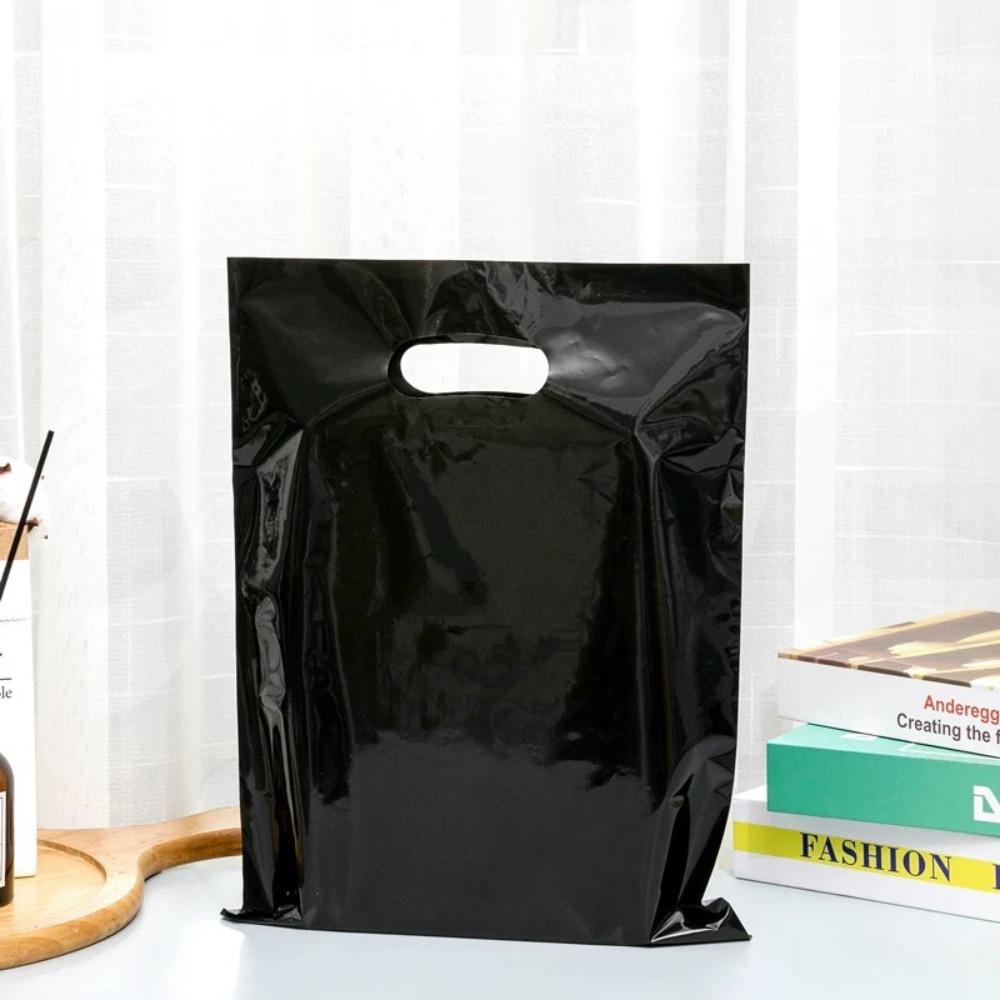 50 PCS Flat Mouth Gift Packaging Bag Reinforced Plastic Carry Case Shopping Bag School Events