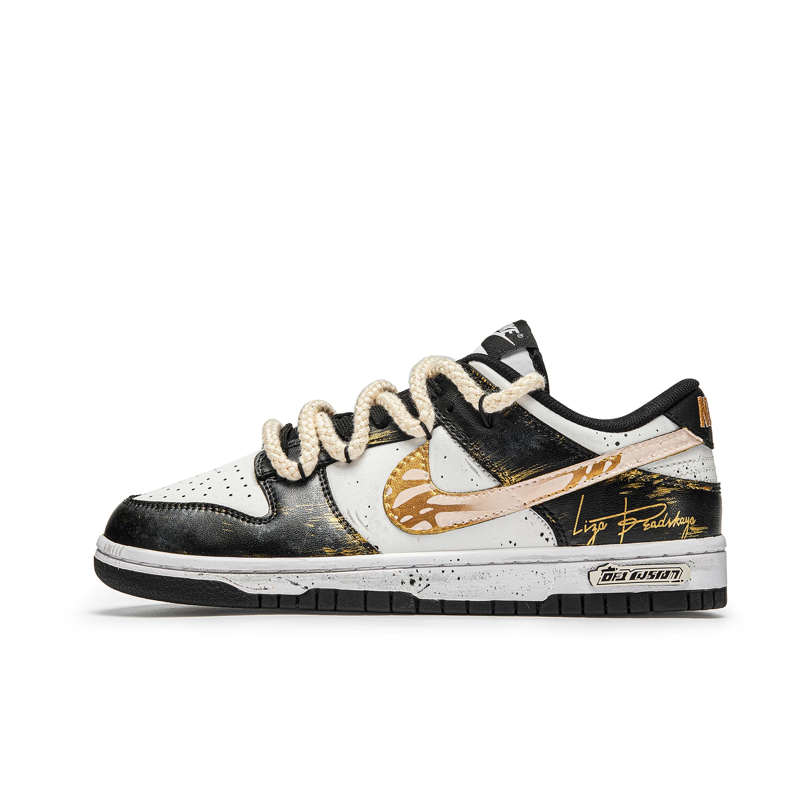 

Nike Dunk Gold Legend Abrasion Resistant Abrasion Resistant Low top Skateboard Shoes Unisex White Black Gold DD1391-100(Team202-) 40
