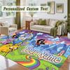Crystal Velvet Square Rug Custom NameAdventure Time cartoon Pattern Non Slip Home Floor Decor Rug