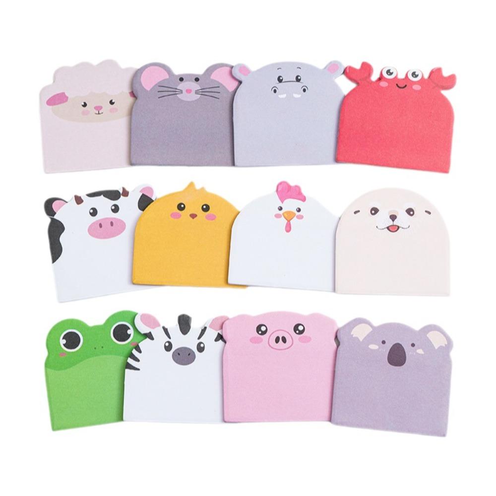 240cps Dog Cat Sticky Notes Animal Shaped Notepad Creative Memo Pad  Staff Style 4