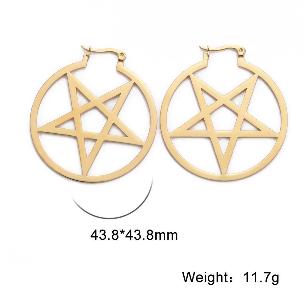 Xiaomi Skyrim Stainless Steel Pentagram Hoop Earrings for Women Gothic Witchy Star Dangle Earrings 2026 Trend Amulet Jewelry
