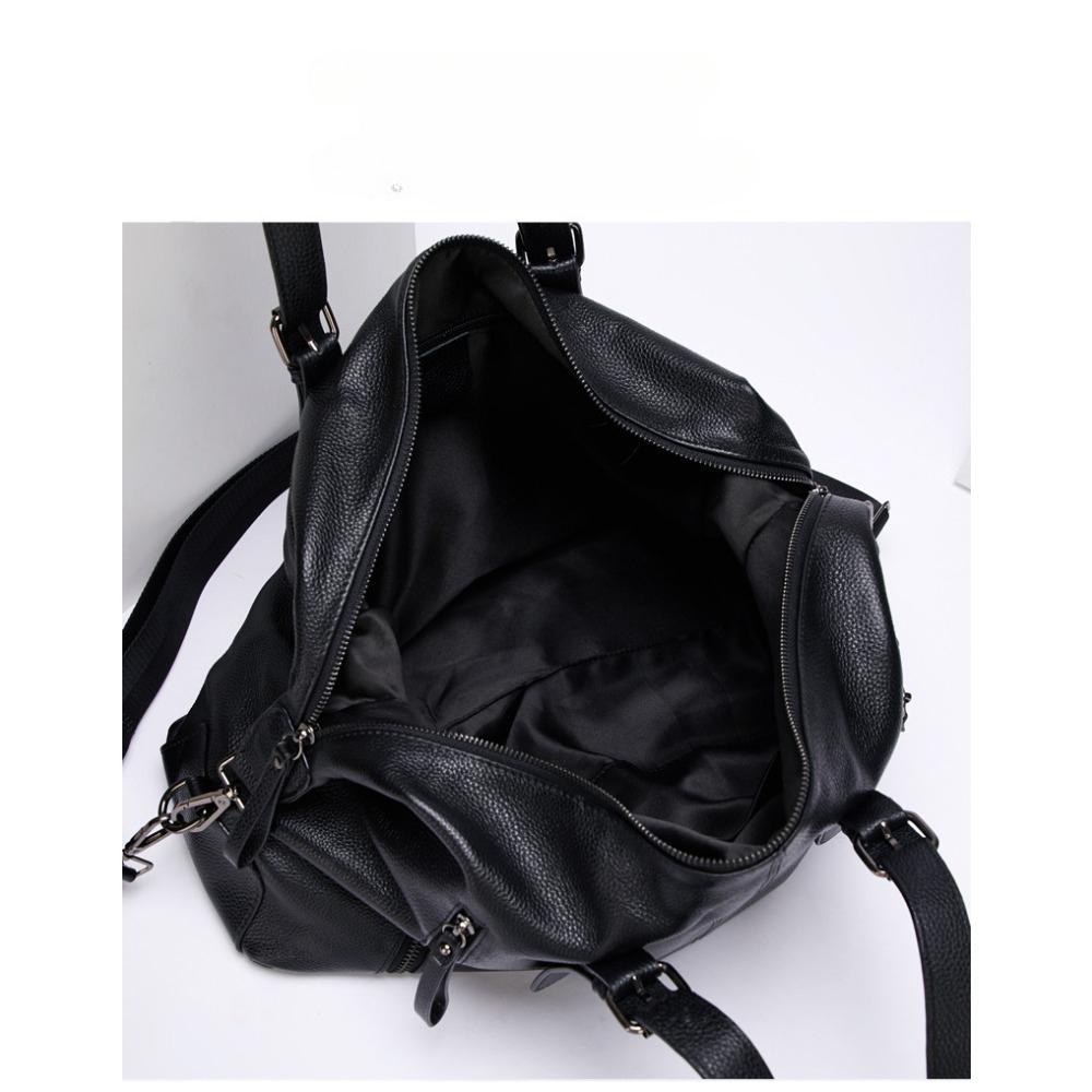 Cross-border new large-capacity travel bag, genuine leather fashion soft leather casual shoulder handbag, cowhide BD bag
