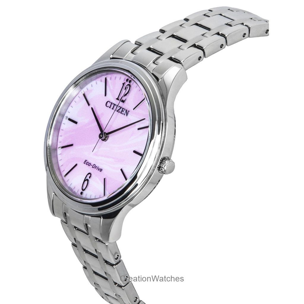 Citizen Elegance Edelstahl Rosa Zifferblatt Eco-Drive EM0411-71X Damenuhr