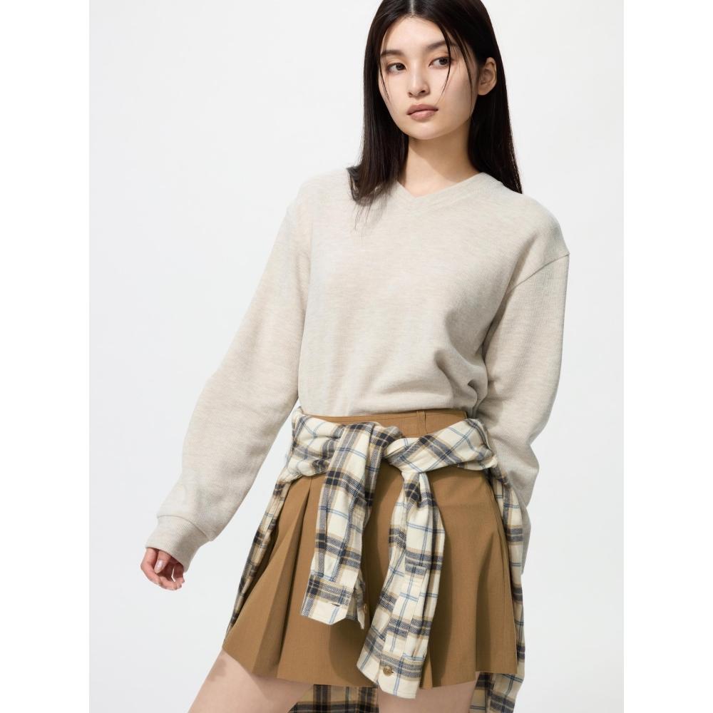 Uniqlo SofT KniT Fleece V-Ausschnitt T