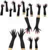 Halloween Long Vampire Claw Gloves With Fake Nails For Cosplay Costume Party