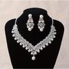 Latest Stylish Design Fancy Wedding Party Crystal Diamonds Necklace Jewellery Set for Women