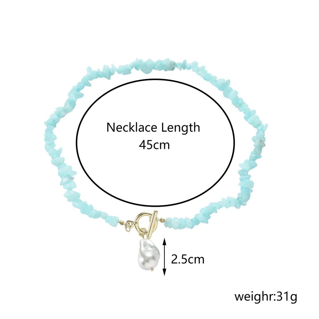 European & American Bohemian Colored Gravel Natural Stone Necklace for Women - Summer Jewelry