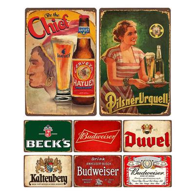 Beer Metal Poster Signs Alcohol Vintage Decoration Plates For Wall Bar Pub Club Kitchen Bedroom Retro Plaque Home Decor 20x30cm