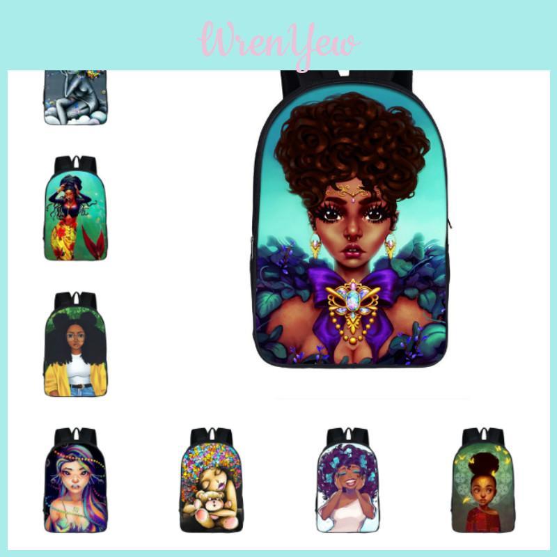 Afro African Beauty Black Princess Waterproof School Backpack With Adjustable Shoulder Straps