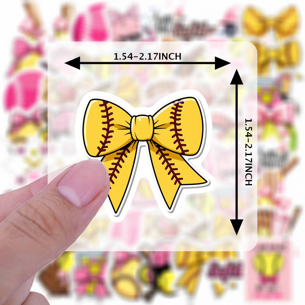 35pcs Cartoon Softball Stickers Playful Sports  Stickers Teacher Reward Stickers For Guitar Laptop Helmet Skateboard