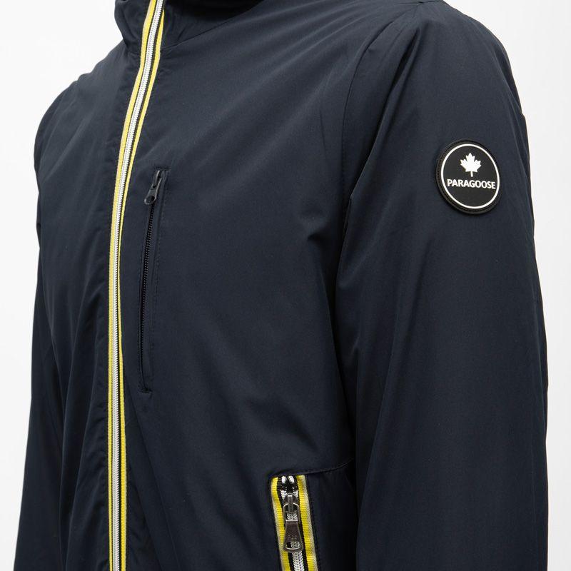 Blouson capuche polaire navy toffee court avec zip Homme PARAGOOSE
