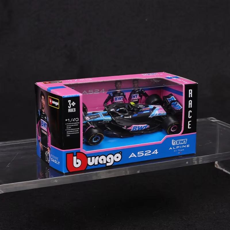In Stock Bburago F1 Car Super Promotion 1:43 Bwt Alpine A524 Bahrain Japanese Assembly Alloy Micro Diecast Model Custom Toy Gift