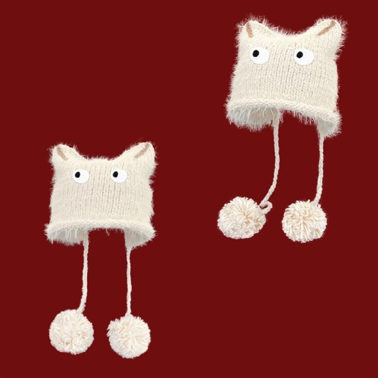 Crochet Cats Ear Hat for Women and Girl Popular Knitted Beanies Hat Soft Pullover Hat for Casual Outdoor Sport Headpiece