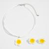 Dopamine Plumeria Pendant Necklace Set Sweet Three-Dimensional Flower Korean Velvet Collarbone Chain