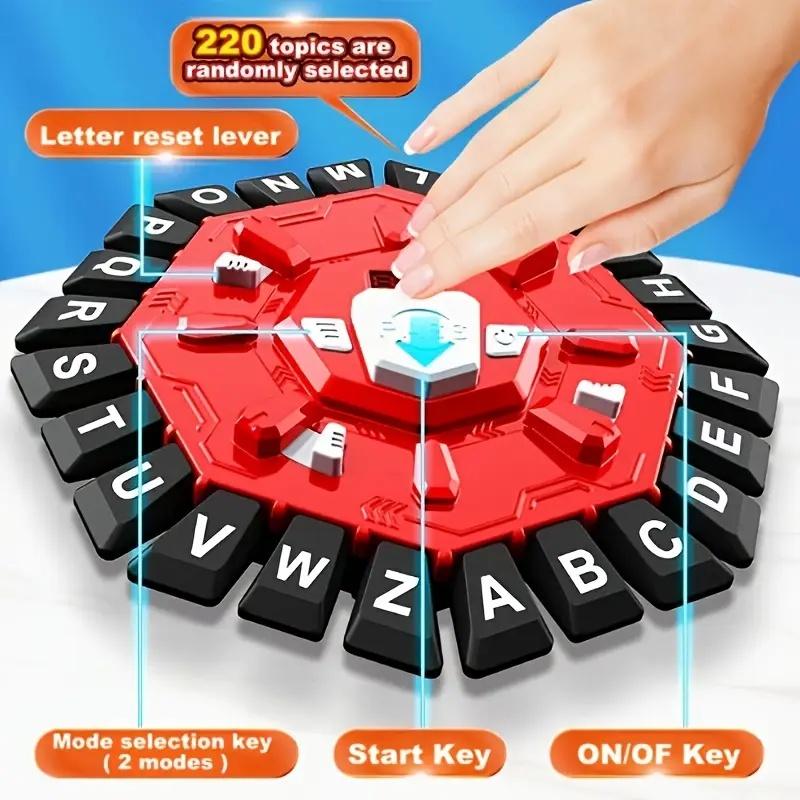 Alphabet Board Game Puzzle Word Game Family Board Game with Digital Display Timer and 2 Categories Modes