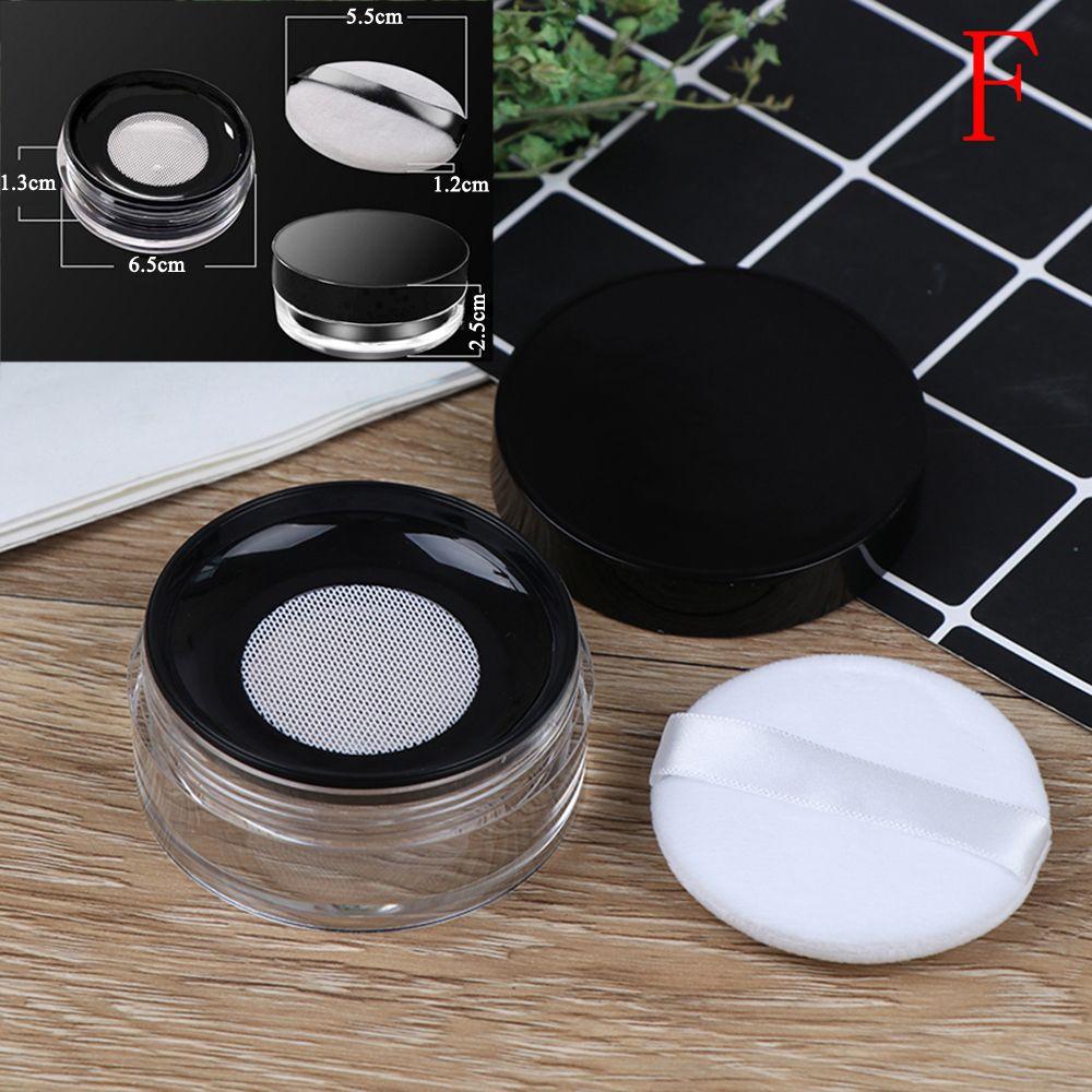 Plastic With Puff With Sieve Makeup Jar Loose Powder Box Cosmetic Container Sifter Container