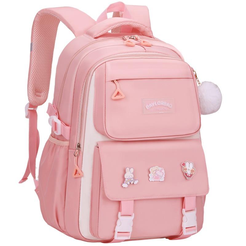 25 New Middle and High School Students Schoolbags for Girls, Large-capacity Burden-reducing Children's Backpacks