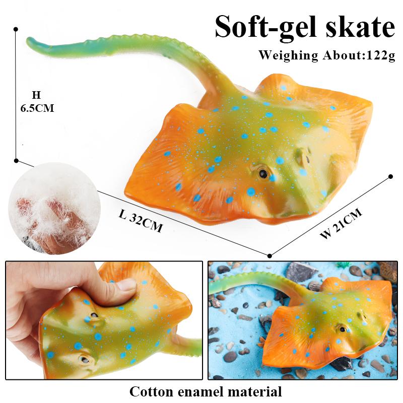 Oenux Ocean Animals Whale Shark Megalodon Crab Starfish Octopus Action Figures Soft Sea Life Model Educational Toy For Kids Gift