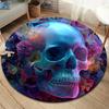 Skeleton Round Area Rug,Carpet Rug for Living Room Bedroom Sofa Playroom Decor,Non-slip Floor Mat