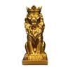 Lion Crowned Statue Table Decoration Handmade Desk Resin Ornament 14.5cm Tall for Wine Cabinet and Home Decoration