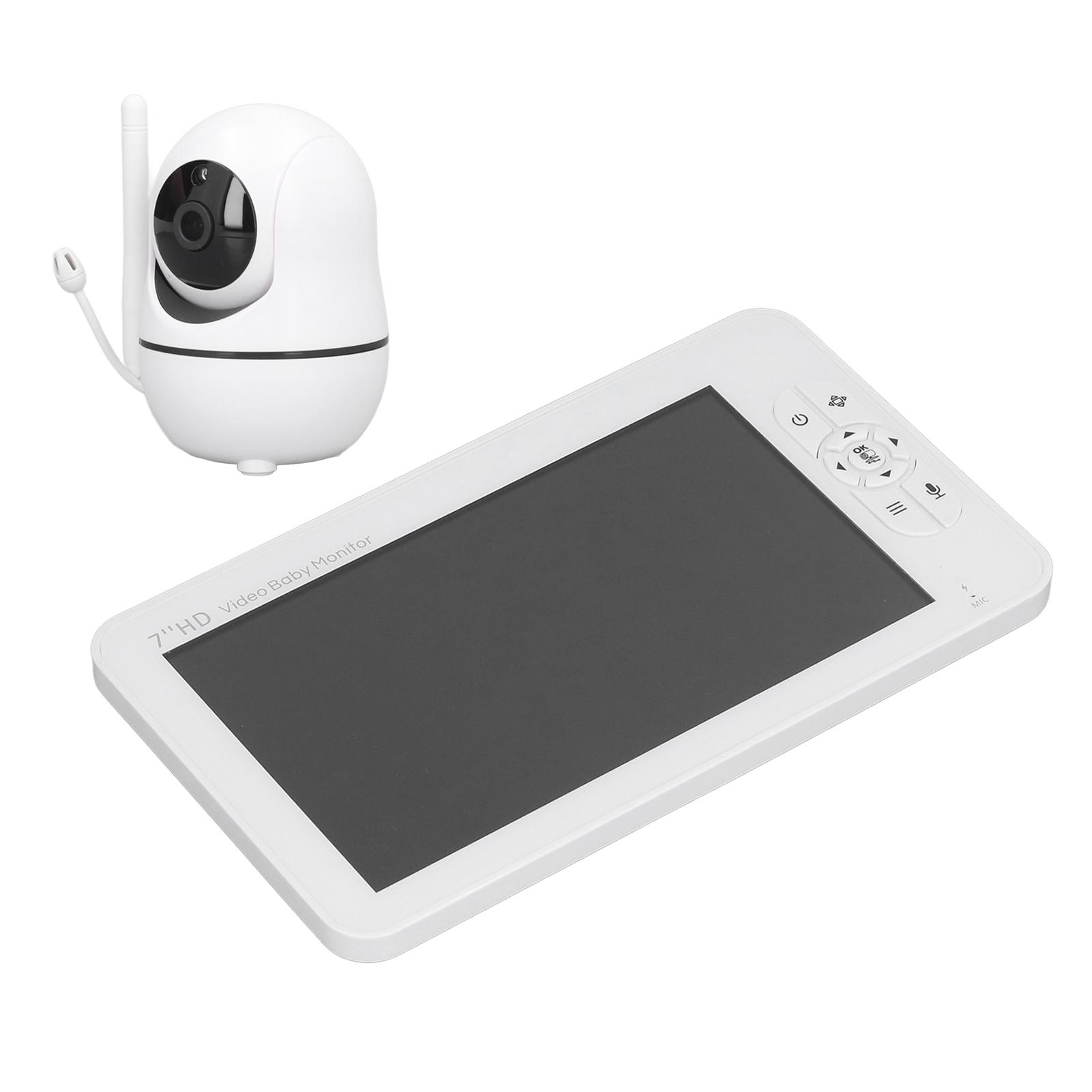 

7-дюймовый монитор для наблюдения за детьми с HD-экраном, видео 100‑240 В, 960 футов, двухстороннее обнаружение температуры, поворот и наклон EU Plug