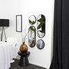 Set Of 4 Deco Round Mirrors Black