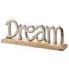 Hestia Silver Metal Dream Sign On a Wood Base