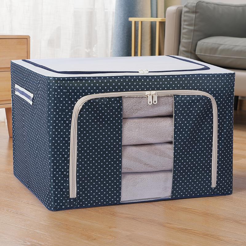 Oxford Cloth Steel Frame Foldable Storage Box - Large Dustproof Organizer