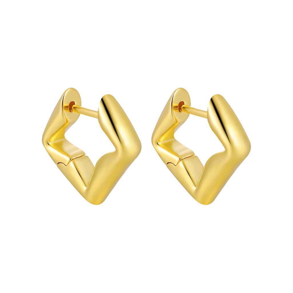 Fine Jewelry Earrings 925 Sterling Silver Geometric Irregular Silver Earrings Minimalist Hoop Earrings for Women