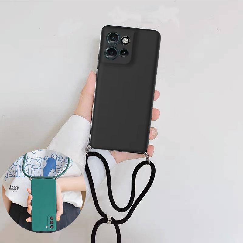 G 96 86 Crossbody Necklace Lanyard Case for Motorola Moto G96 G86 Power G85 G84 G75 G56 Camera Protect Silicone Soft TPU Cover