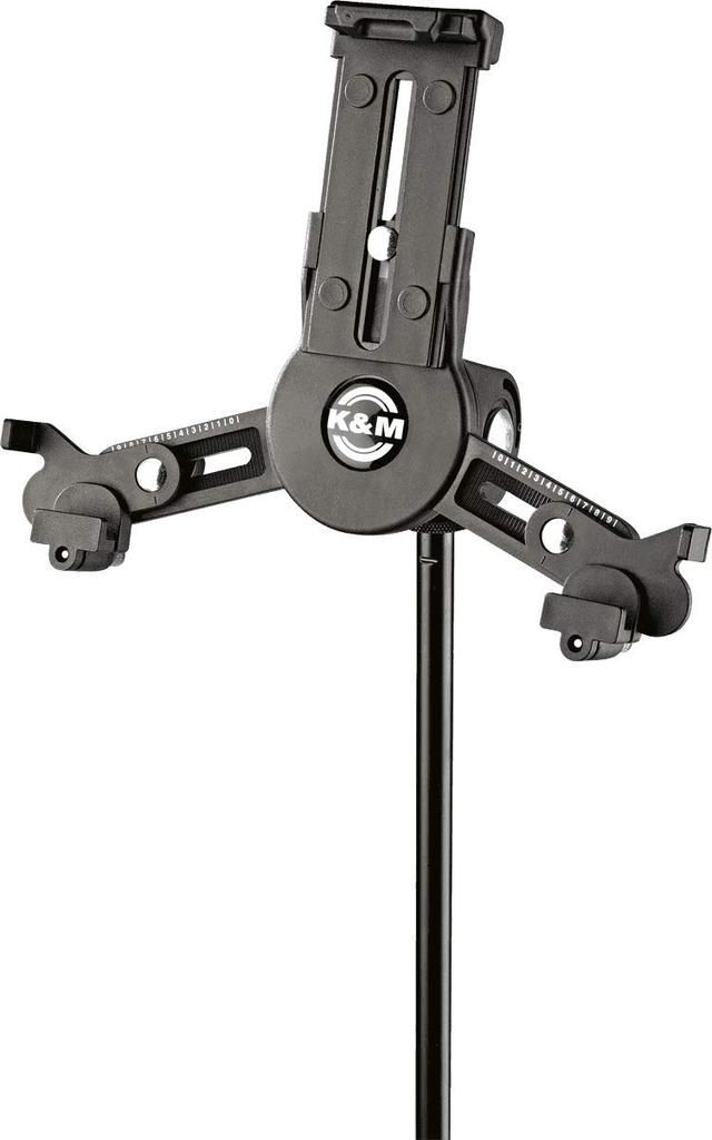 K&M TabletPC Holder for Microphone Stand Mounting [19795] Color: Black