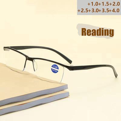 New Fashion Half Frame Anti Blue Light Reading Glasses Ultra Light One Piece Design 259