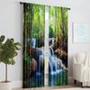 2 st Naturligt Landskapstryck Fönstergardin Stångficka Design För Enkel Installation Dekorativa Gardiner För Vardagsrum Sovrum