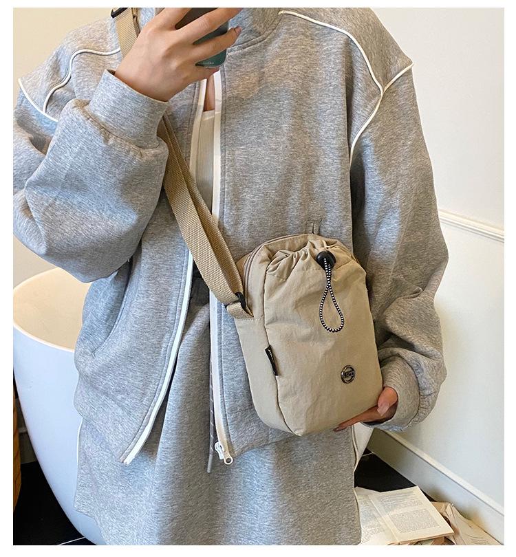 Women's Lightweight Crossbody Nylon Bag for Sports and Bottles