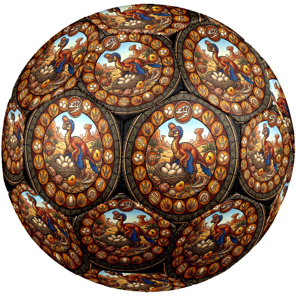 Dinosaur Fossil Scene Round Football Size 5 Adult Ball Suitable for Training Matches and Outdoor Team.